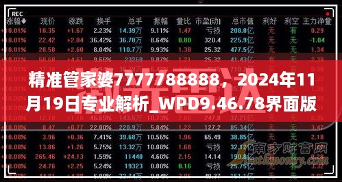 精準(zhǔn)管家婆7777788888，2024年11月19日專業(yè)解析_WPD9.46.78界面版