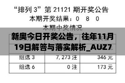 新奧今日開獎公告，往年11月19日解答與落實解析_AUZ7.74.92夢想版