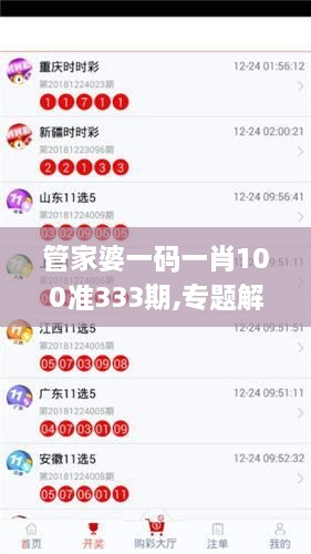 管家婆一碼一肖100準(zhǔn)333期,專題解答解釋落實_RVP4.57