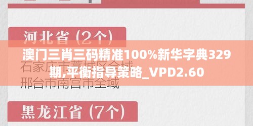 澳門三肖三碼精準100%新華字典329期,平衡指導策略_VPD2.60