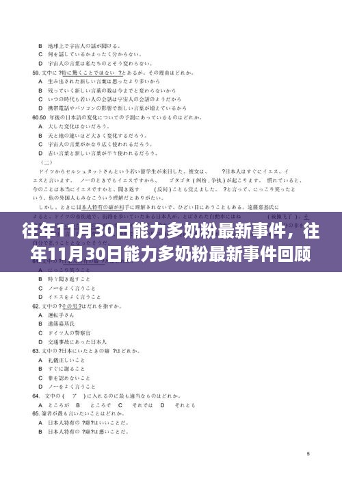 往年11月30日能力多奶粉最新事件，往年11月30日能力多奶粉最新事件回顧與解析