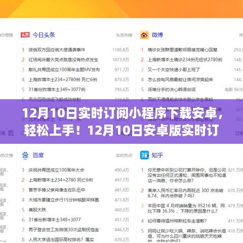 12月10日安卓版實時訂閱小程序下載教程，初學(xué)者與進階用戶指南