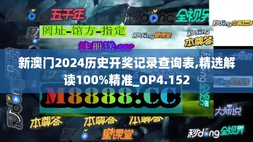 新澳門2024歷史開獎記錄查詢表,精選解讀100%精準_OP4.152