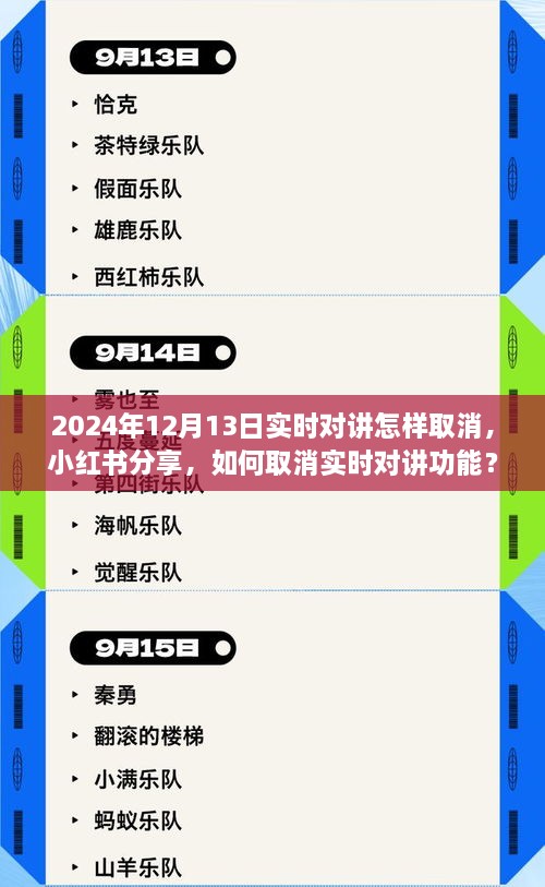 小紅書教程，如何取消實時對講功能？詳細步驟，操作無憂（2024年最新版）