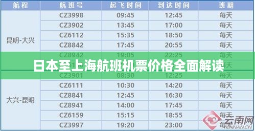 日本至上海航班機(jī)票價格全面解讀