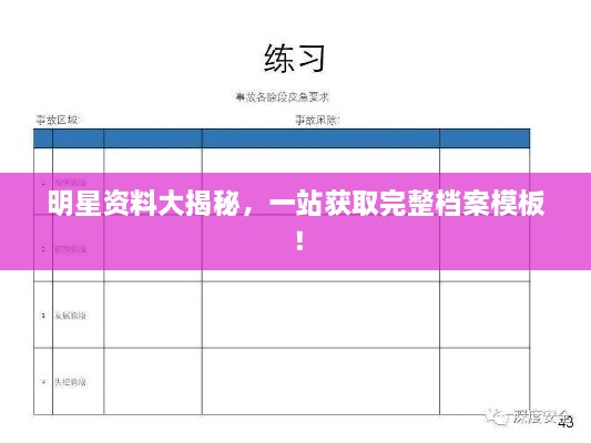 明星資料大揭秘，一站獲取完整檔案模板！