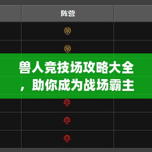 獸人競技場攻略大全，助你成為戰(zhàn)場霸主！